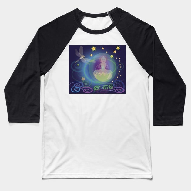 Lotus spiral Baseball T-Shirt by shimaart